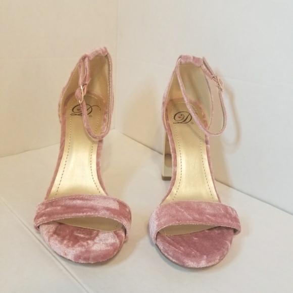 2 FOR 40 Faux Velvet Chunky Heel - Picture 3 of 7